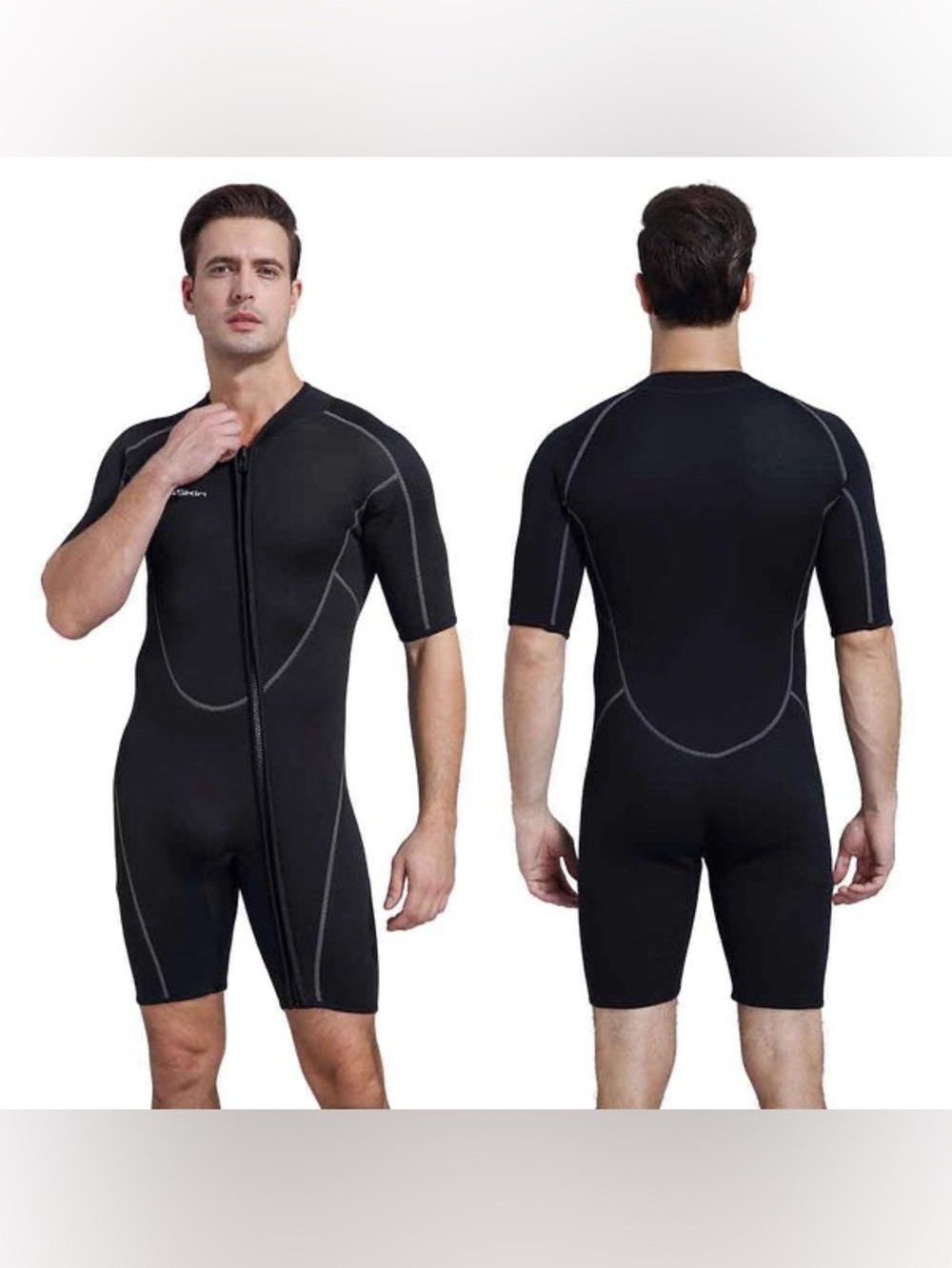 Seaskin Mens Shorty Wetsuit Front Zip XL